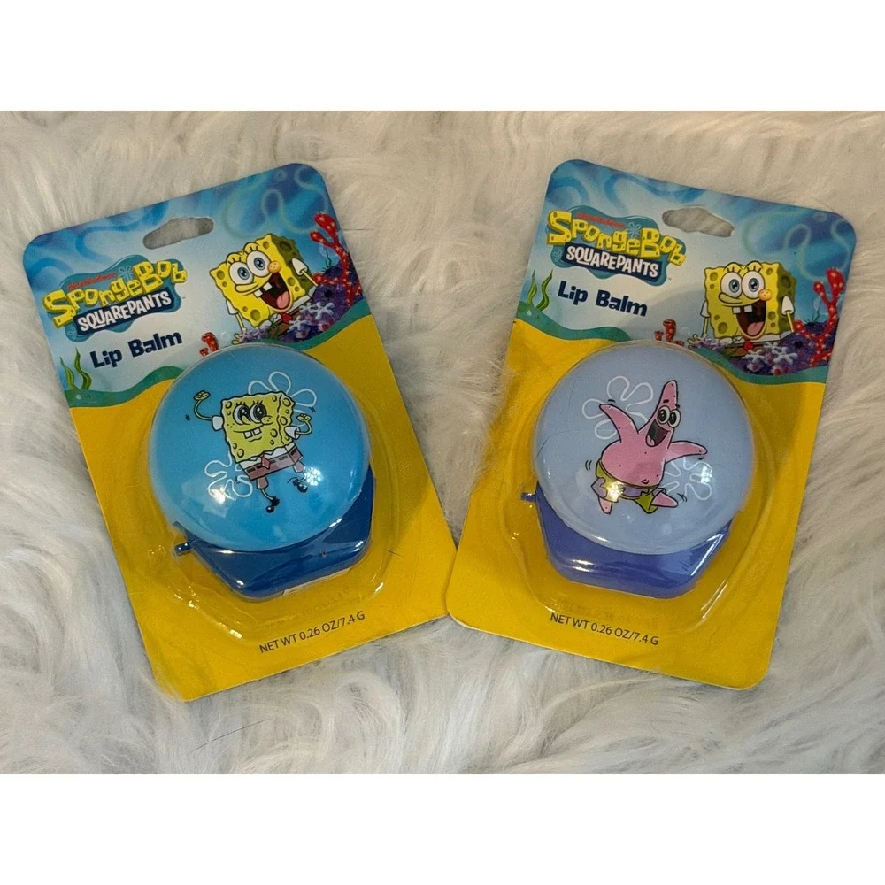 Nickelodeon SpongeBob SquarePants & Patrick Star Lip Balm Set 2pk 0.26oz NEW